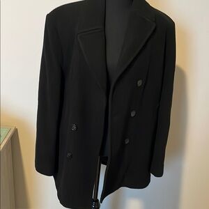 Ralph Lauren Classic Black Double-Breasted Men's Coat worn once